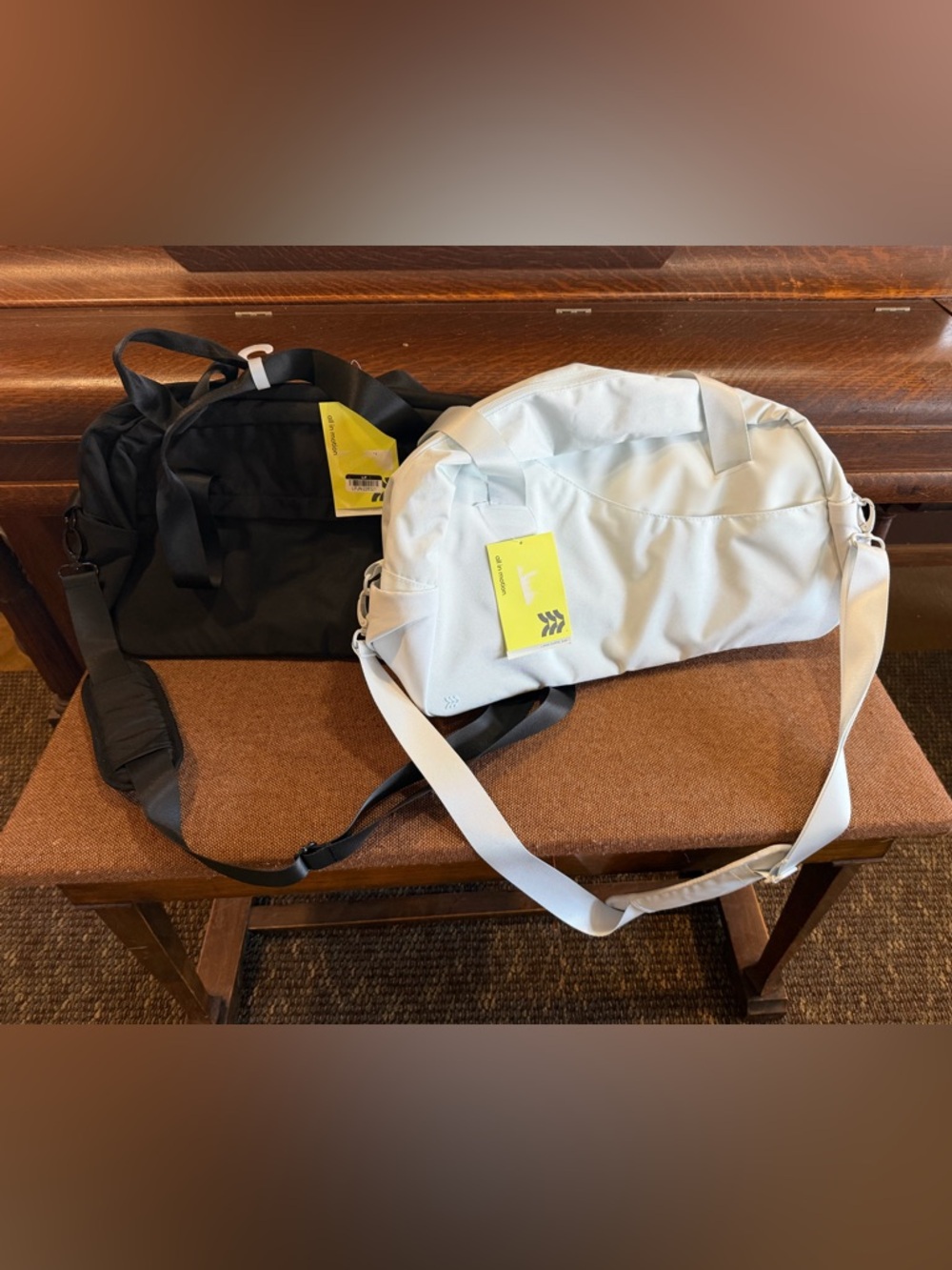 All in motion  Light blue black  Duffel Bag with Shoulder Strap